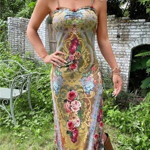 Floral Print Strapless Dress